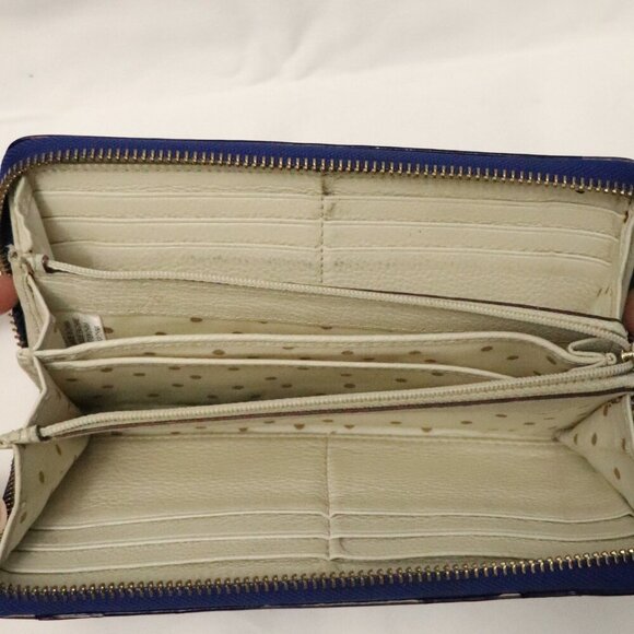 Kate Spade Women's Lacey Blue Wrap Around Zipper‎ Long Pocket Wallet - Picture 6 of 6